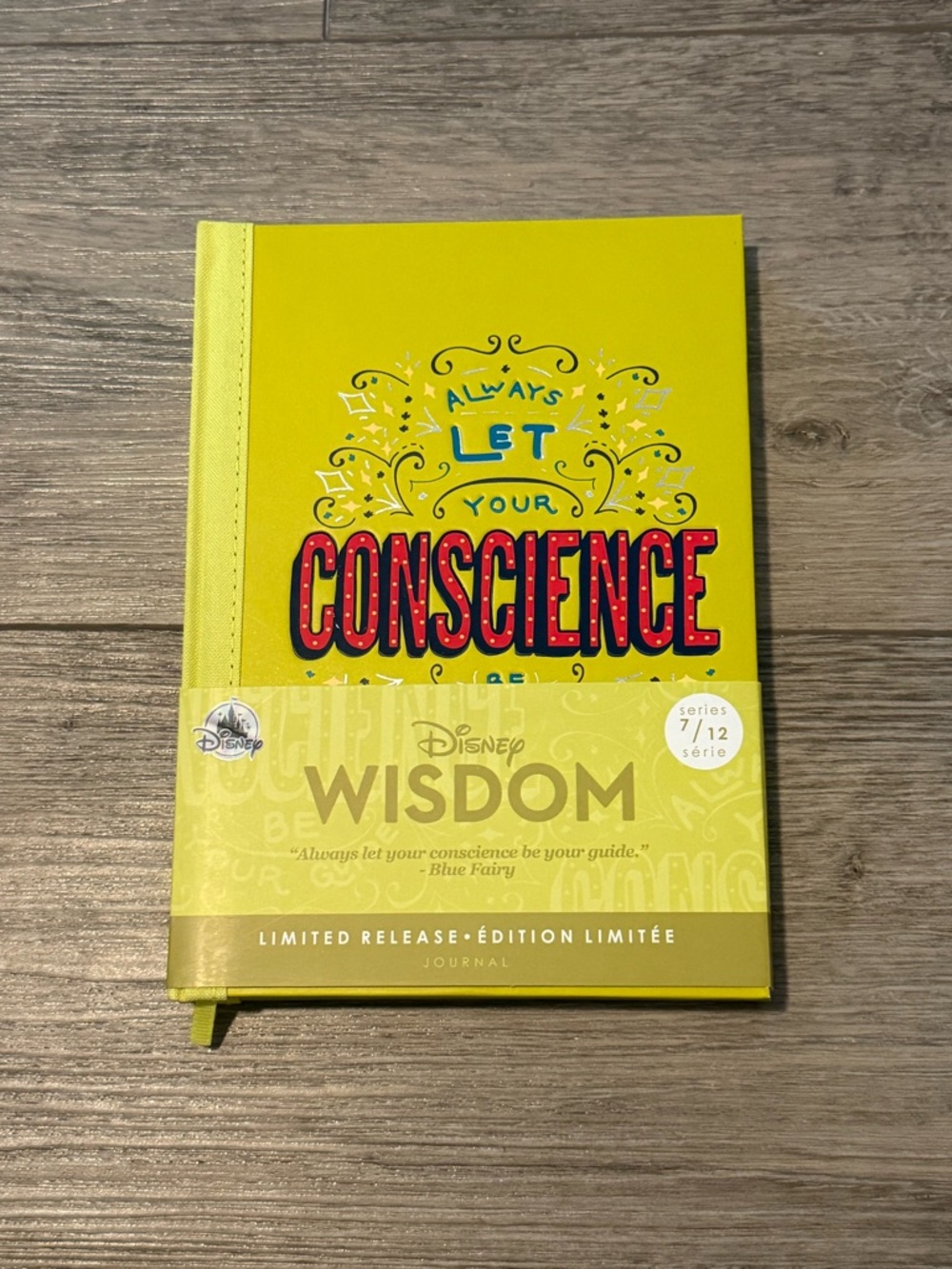 Disney Yellow "Conscience" Wisdom Hardcover Journal